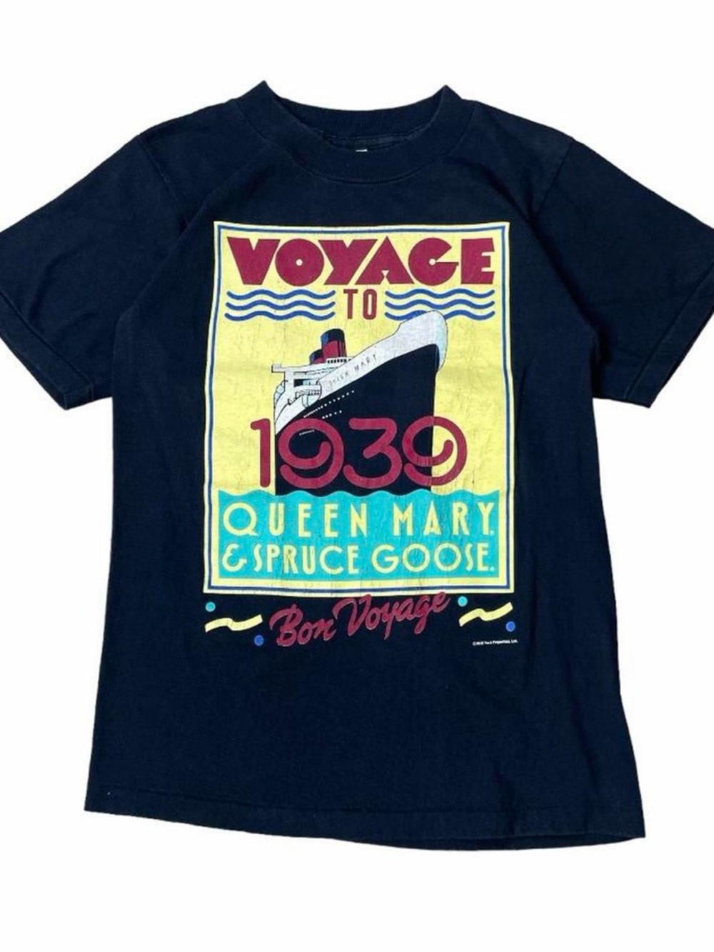 Vintage Oneita Single Stitch 1939 Queen Mary & Spruce Goose Cruise T-shirt